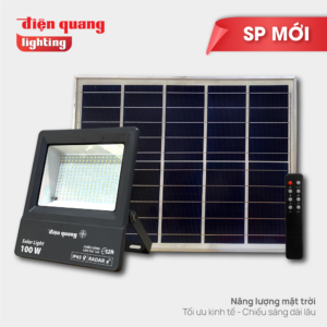 Bộ đèn LED pha năng lượng mặt trời Điện Quang Premium Ánh Sáng Trắng ĐQ LEDSL100 100 765 (100W, Solar, IP65,Ánh sáng trắng)