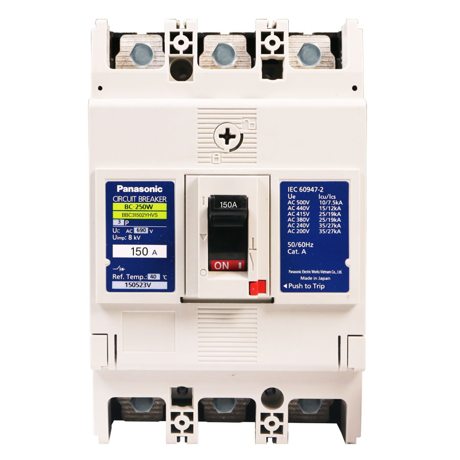 Cầu dao đóng ngắt mạch điện tự động MCCB 3P Kèm cuộn cắt (Nhật Bản) 250A