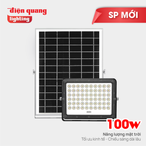 Bộ Đèn LED Pha Solar ECO Năng Lượng Mặt Trời Ánh Sáng Trắng LEDSL01/SL03 6500K V02/V03 100W