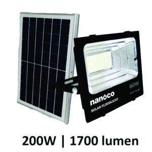 Đèn pha năng lượng mặt trời 200W IP67 NLFS200635L Nanoco (1 bộ đèn + solar)