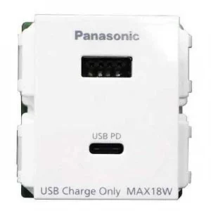 Ổ cắm sạc USB 2 cổng chuẩn A - C, cắm nhanh - WEF14821MYZ-VN