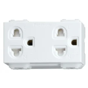 Ổ cắm đôi có màn che và dây nối đất - WEV1582SW - WEV1582-7SW