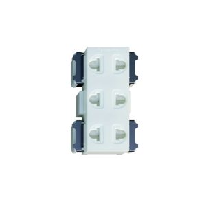 Bộ 3 ổ cắm 2 chấu có màn che, 250VAC - 16A - WNV138307W